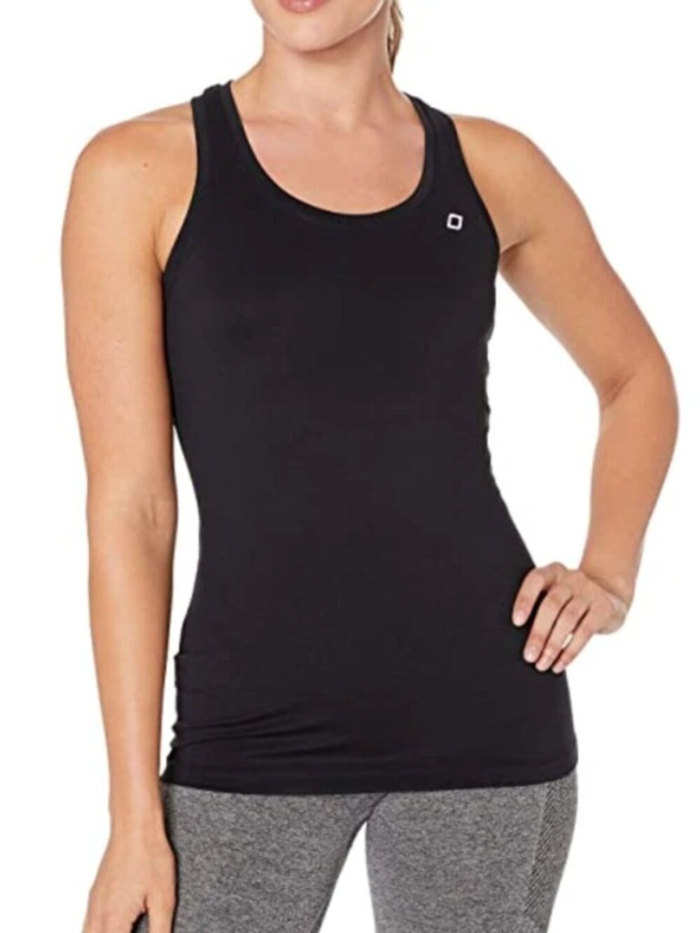 Lorna Jane womens racerback gym tank in black scoop neck athletic fit size s